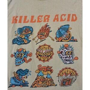 Killer Acid Adult Shirt Small Yellow USA Cotton Eclectic Trippy Groovy Rave